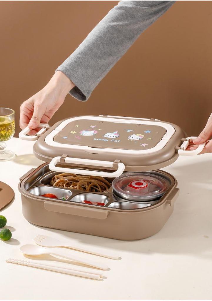 304 Stainless Steel Insulated Bento Box - Microwave Safe for Work, School & Kids