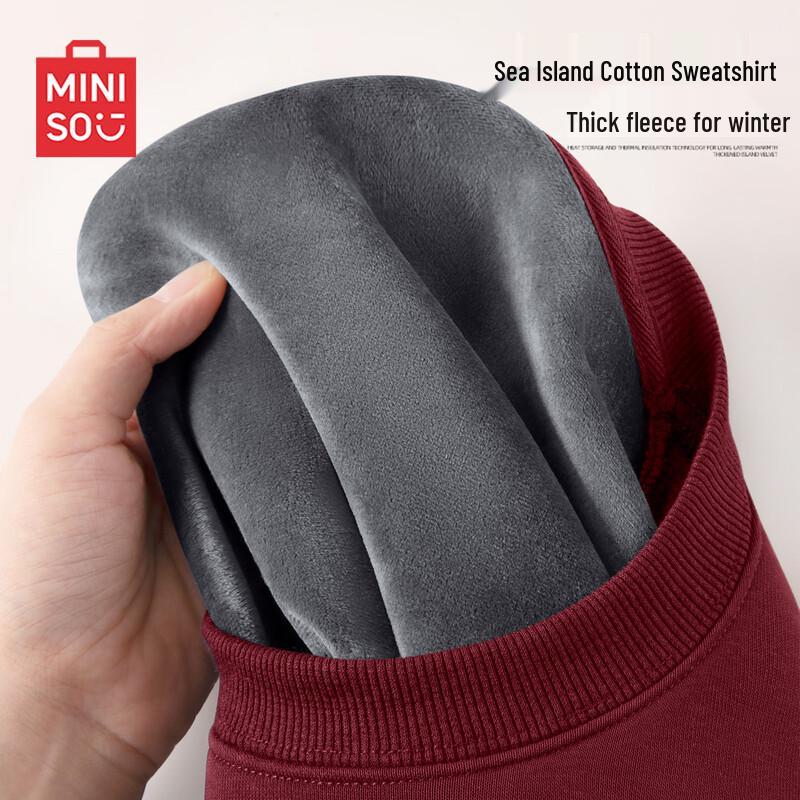 MINISO Men s Premium Winter Fleece Sweatshirt S