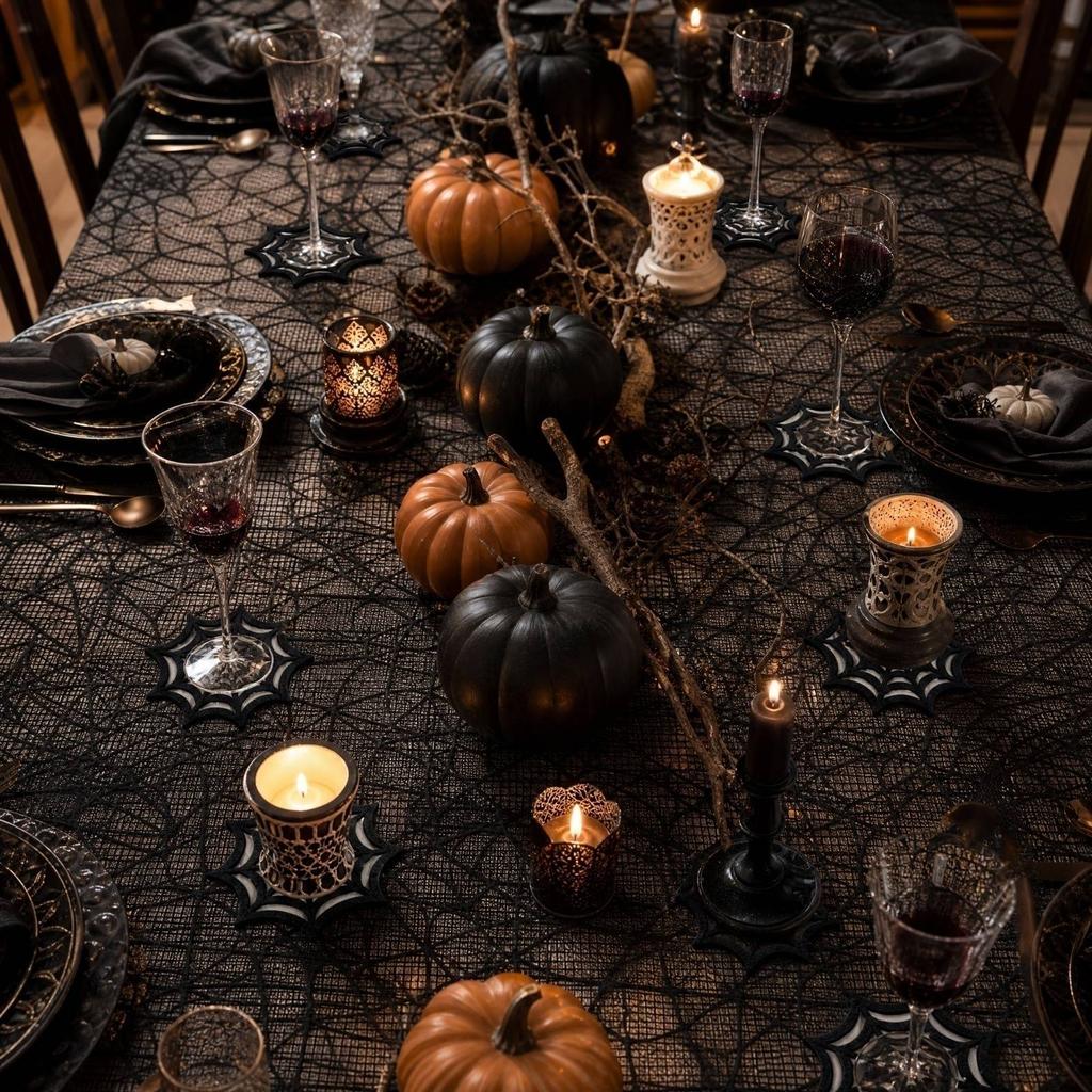 Black Non-Woven for Halloween Dinner Party Table Decoration