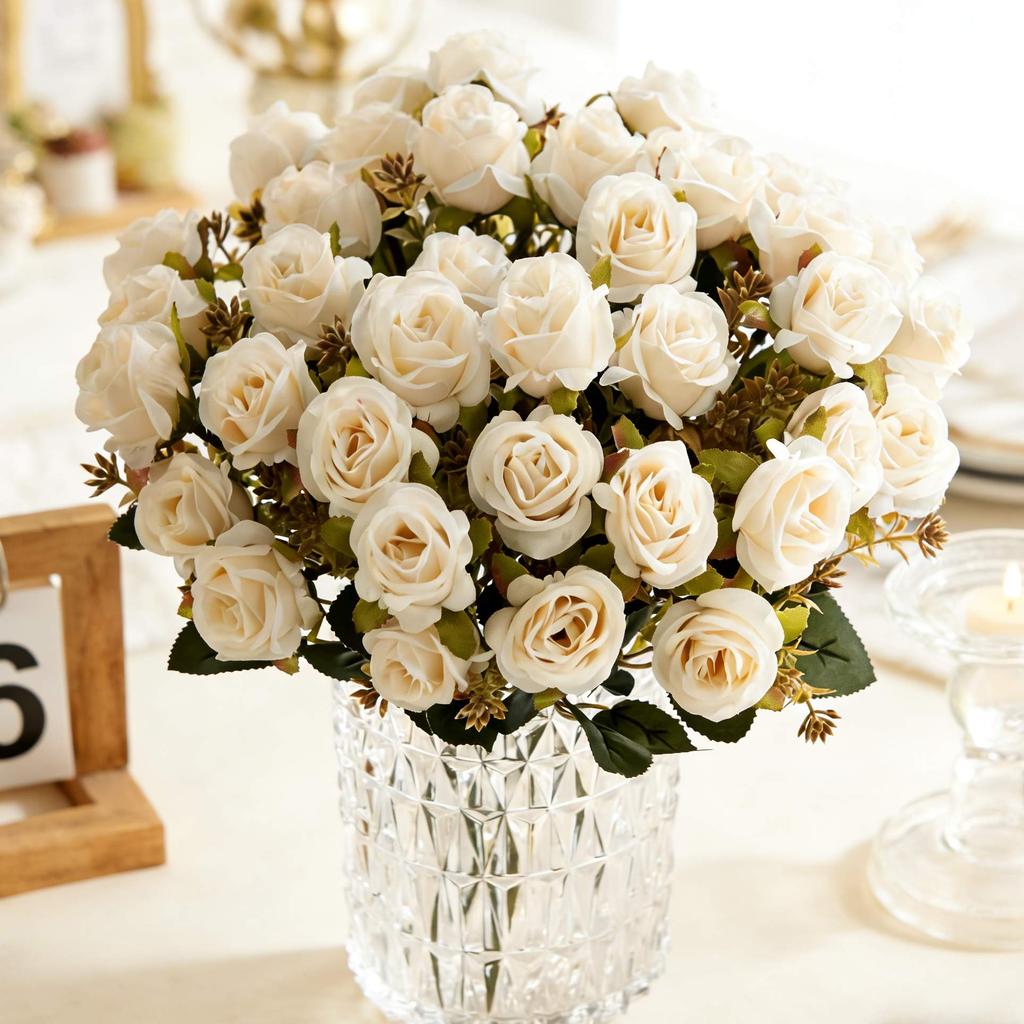 Silk Artificial Flowers Carnation Rose Wedding Bridal Bouquet Home Room Table Festival Outdoor Garden Arch Wall Diy Gifts Decora