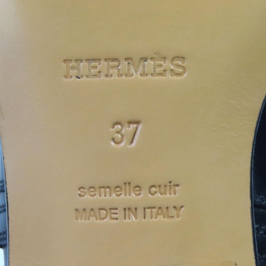 Hermes Short Boots Neo Kelly Buckle Black Leather Women 37 Used