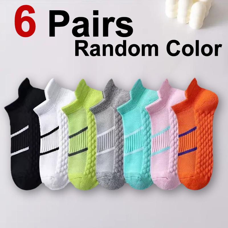

6/12 пар женских полосатых спортивных носков до щиколотки, впитывающих пот, дышащих, мягких, удобных, поддерживающих свод стопы, носков для бега и отдыха One Size