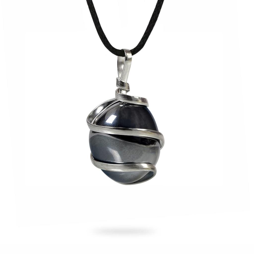 AYANA Shungite Crystal Necklace for Men Natural Healing Gemstone Negative Energy Cleanser Trendy Jewelry Ethically Sourced Handmade Crystal