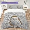 Owl Pattern Bedding Uilt Set Uilt Cover Pillowcase Home Decoration Birthday Gift (1 * Duvet Cover + 2 * Pillowcase  Without Core)67