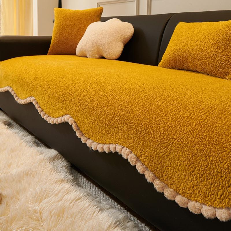 New Sofa Cover Cloth Thickened Anti Slip Sofa Cushion Cover For Autumn And Winter Warmth Light Luxury And High-End Feeling