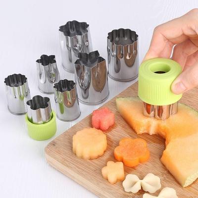 8 Stück/Set Edelstahl Puzzle Obst Gemüseschneider Küchenwerkzeuge Form Blume Form Keks Fondant Gebäckform Zubehör