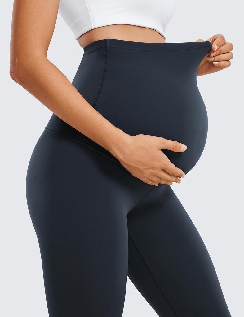 CRZ YOGA Maternity Yoga Maternity Cropped Asian Dark Size L Leggings, Wear, Tights, Length, Stretch, Fit, Butterluxe, 24"/60cm Inseam, Navy,