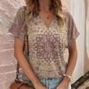 Bohemian Style Short Sleeved 3D Color Printed Trendy Casual Loose T-shirt