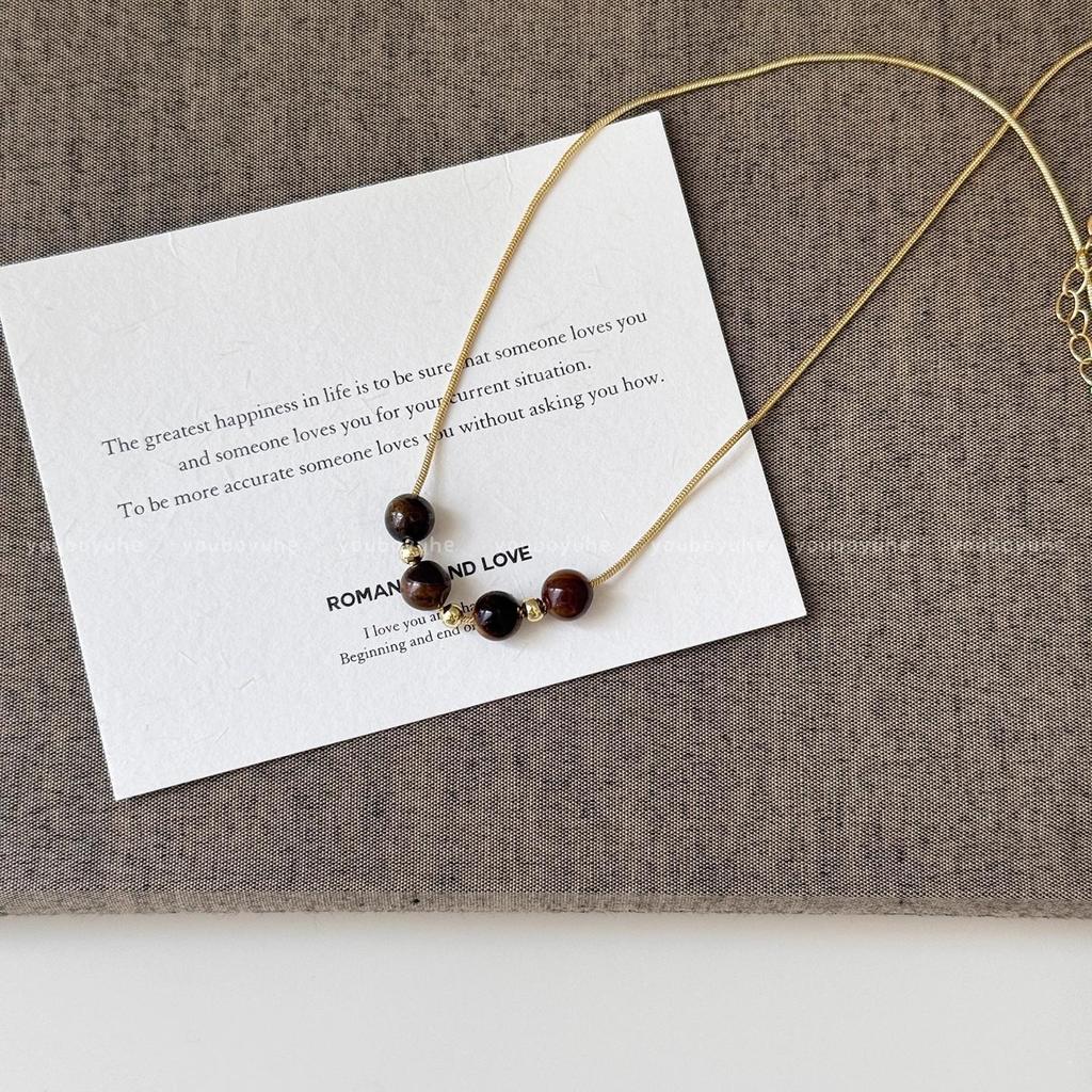 2025 Herbst/Winter Retro Mode Melaid Tigerauge Halskette für Damen - Hoodie-Kette im Hongkong-Stil.