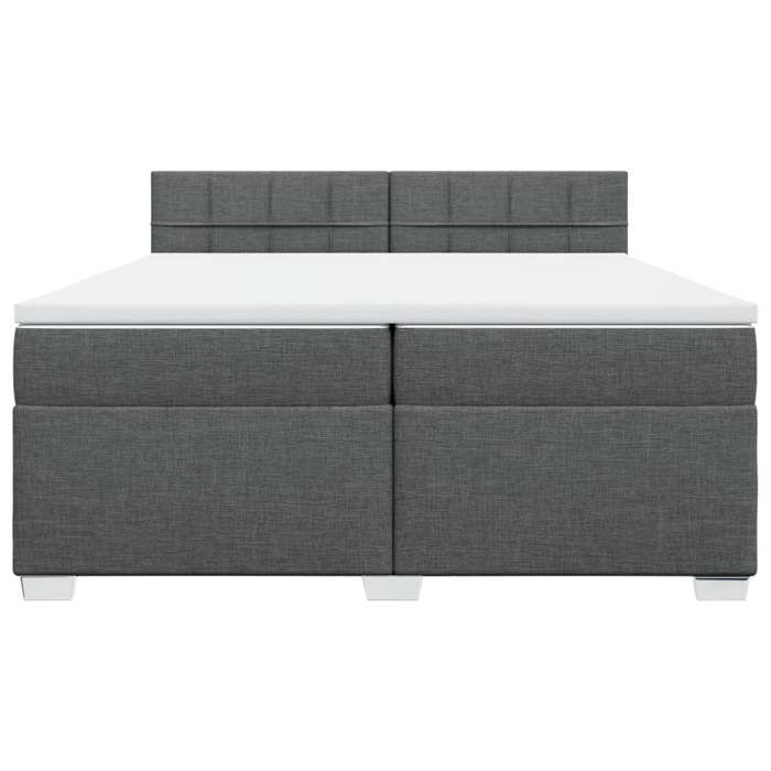 Maison Exclusive - Sommier à lattes de lit avec matelas Gris foncé 200x200cm Tissu