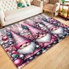Christmas Themed Polyester Area Rug, Polyester, Durable Chair Mat, Non-Slip Sofa Mat, Festive Floor Mat with Gnome and Tree