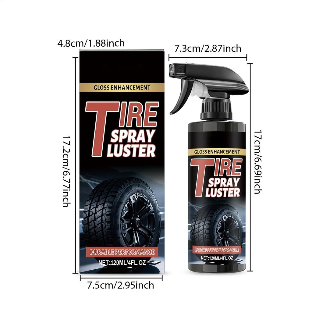 Tire Shine Spray 120ml Rim Dressing Cleaner Low Foam Rim Spray For RV Urban Offroad Home Car Vehicle Automotive Outdoor Garage