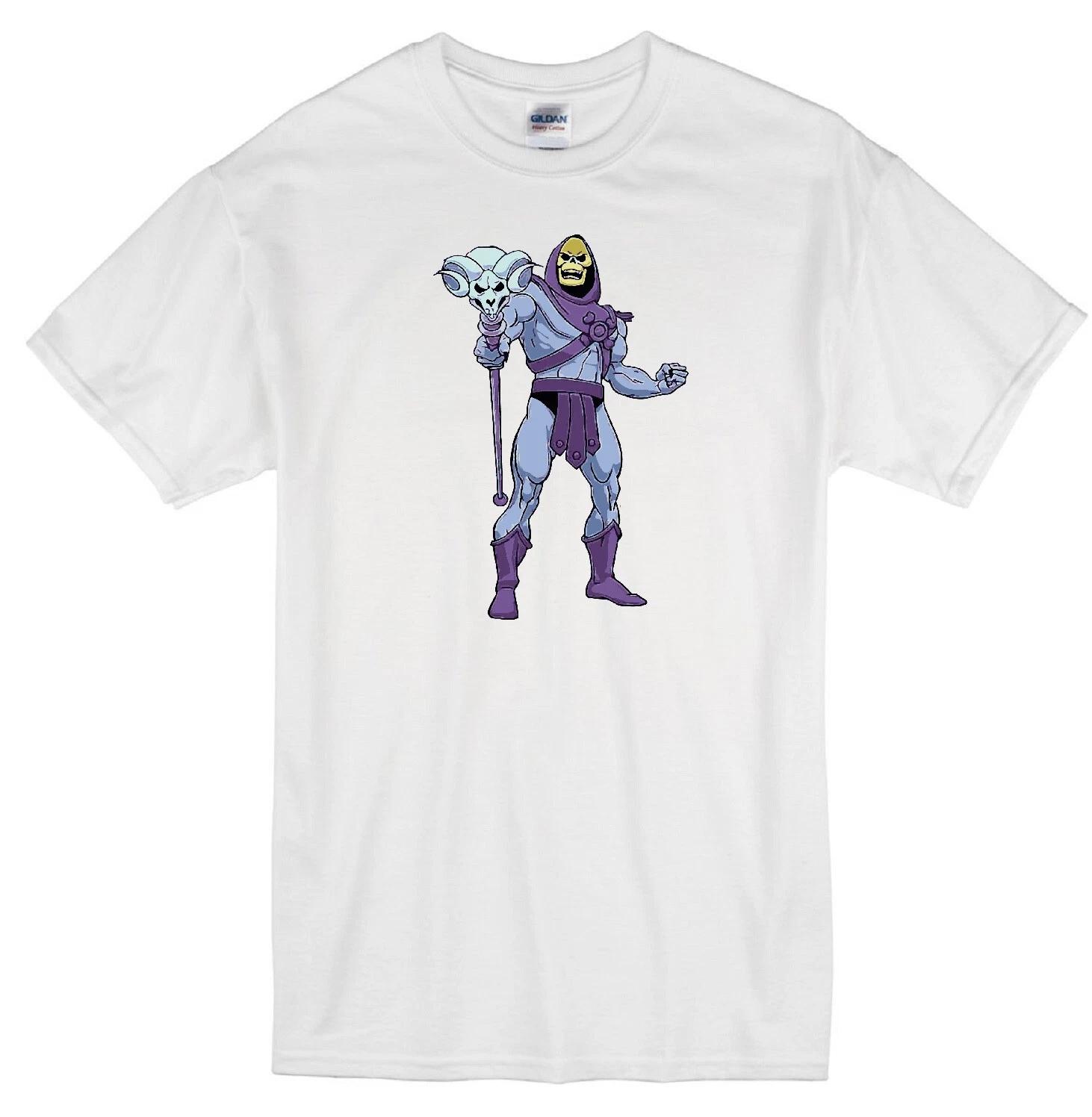 SKELETOR HE-MAN VILLAIN MASTERS OF THE UNIVERSE TV CARTOON WHITE T-shirt S