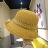 Designer Linen Breathable Fisherman Hat Women's Fashion Bow Basin Hat Holiday Sun Protection Small Rim Fisherman Hat