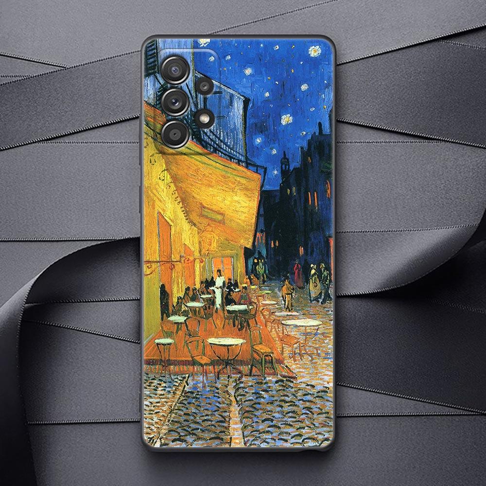 Capa para Samsung Galaxy A32 A33 A31 A23 A22 A21S A13 A12 A11 A02 A01 Capa Van Gogh Café Terraço Noite Estrelada Girassol Pintura