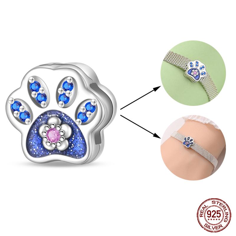 925 Silver Double Lucky Clover Guardian Lotus Flat Beads Fit Qikaola 925 Bracelets Fine DIY Jewelry For Women