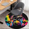 Vibrant Gaming Controller Art PrintRound Non-Slip chair mat chair carpet for office Rugs for Office Decor Gift For Valentine's Day Mother's Day Hallow