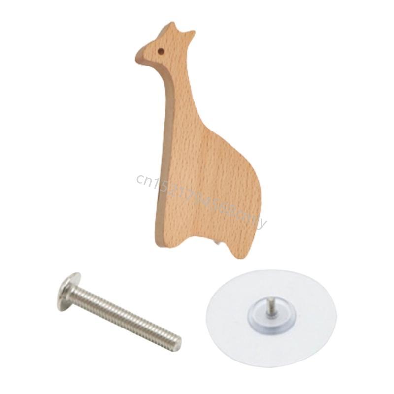 Furniture Knob with Fun Animal Wooden Drawer Handle Handle 6XDE