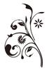Nc-smile Vine Plant Flower Botanical Silhouette Sticker (Design 1B, Black)