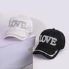 Spring and Summer New Rhinestone Letter LOVE Romantic Temperament Breathable Baseball Cap Outdoor Walking Seaside Vacation Rhinestone Cap