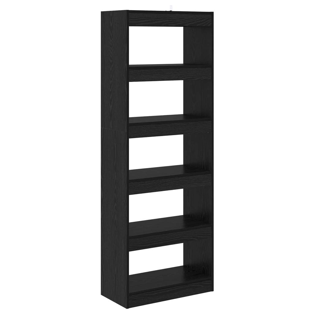 Bookshelf Black Oak Effect 60 x 30 x 166 cm Engineered Wood