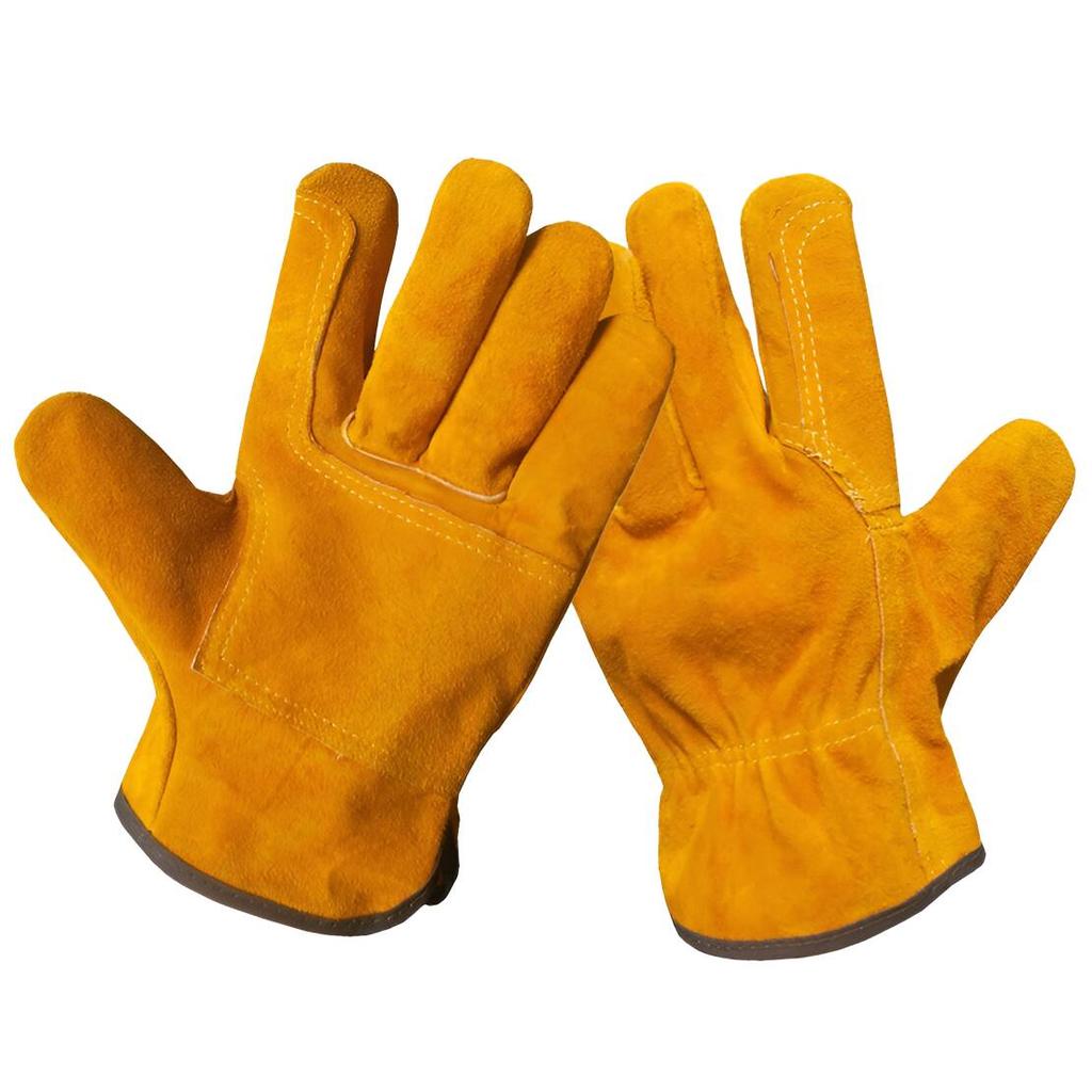 1 Pair Reinforced Style Heat Resistant Welding Gloves BBQ Oven Protective Welder Gauntlet PU Leather