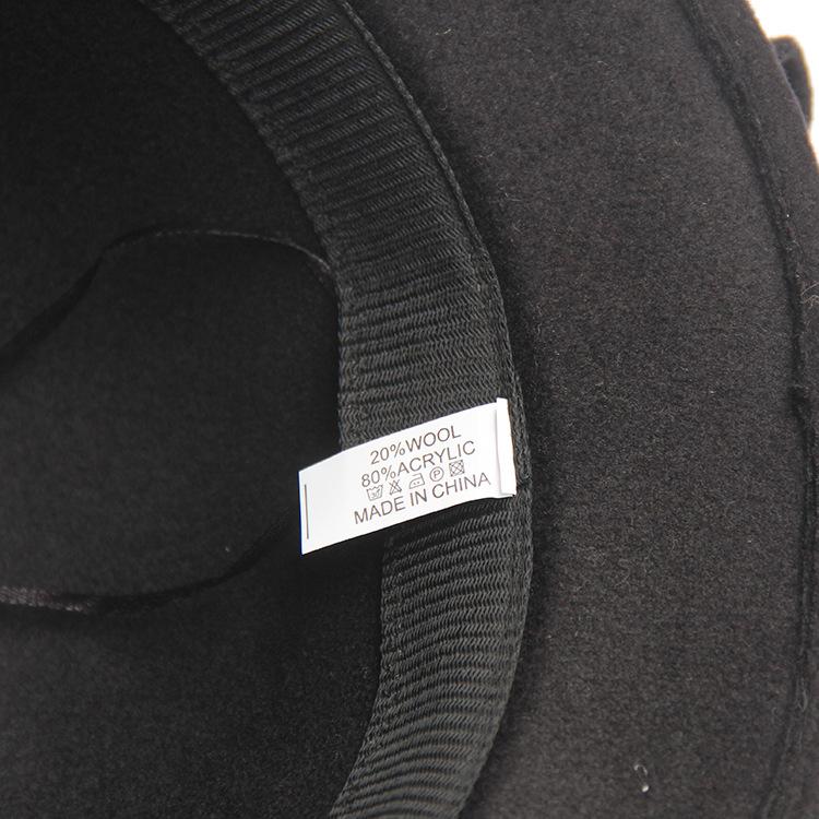 Autumn and Winter Women's Wool Hat Two-color Big Bow Basin Hat Elegant Temperament Felt Hat Top Hat