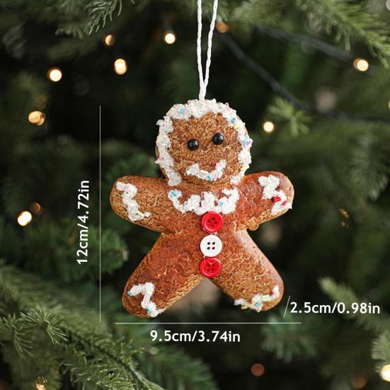 Christmas Ornaments 3D Foam Gingerbread/Star/Candy Cane Christmas Decoration Sticky Powder Hanging Decor for Xmas Tree