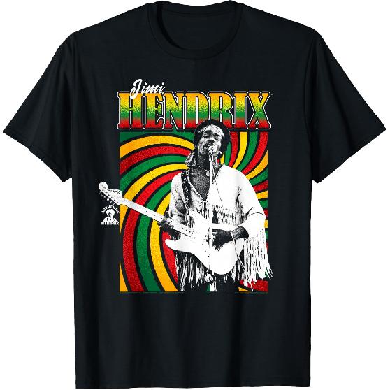 Jimi Hendrix Reggae Swirl On Stage Vintage Band T-Shirt