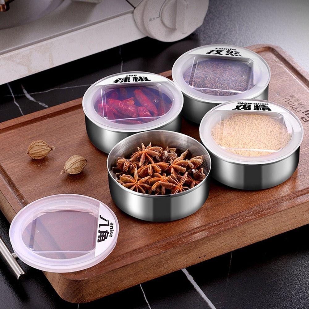 3 stk Veggmonterte Magnetiske Krydderglass Sølv Krydderoppbevaringsboks Krydderboks Kjøkken