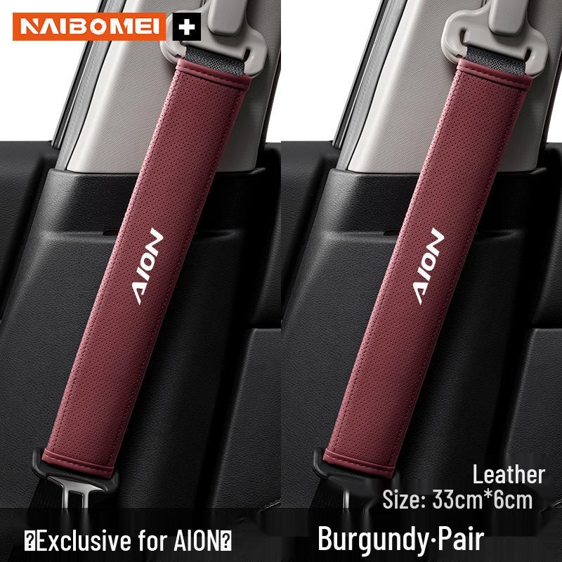 Aion Alons/Y/LX/NV Trumpchi GE3 Leather Car Seat Belt Shoulder Pad - Protective Cover for Interior