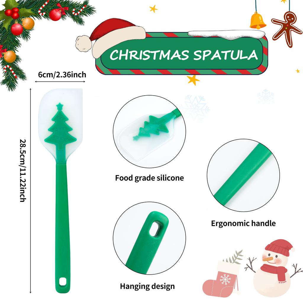 Christmas Kitchen Accessories Scrapers Custom Printed Air Fryer Liners Cake Spatula for Pastry