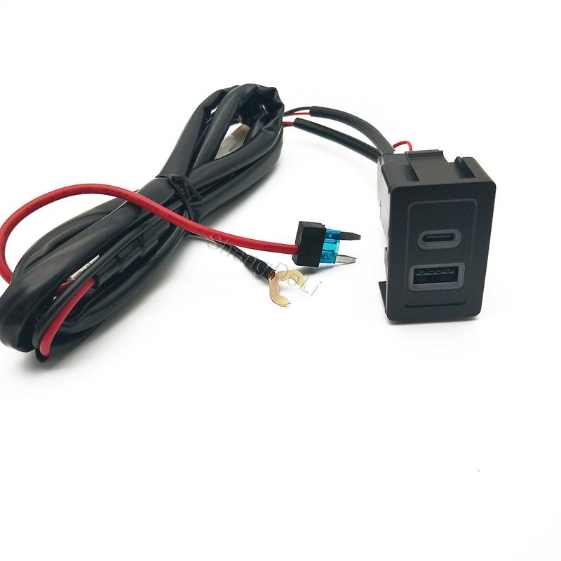 12V/24V Car Dual Charger QC3.0 USB PD Phone Charging Interface Adapter Socket For Suzuki SX4 Swift Accessories