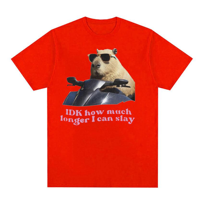 

IDK How Much Longer Can I Kill This Capybara Funny Meme TShirt Unisexs and Womens Retro Round Neck Fashion Casual TShirt S