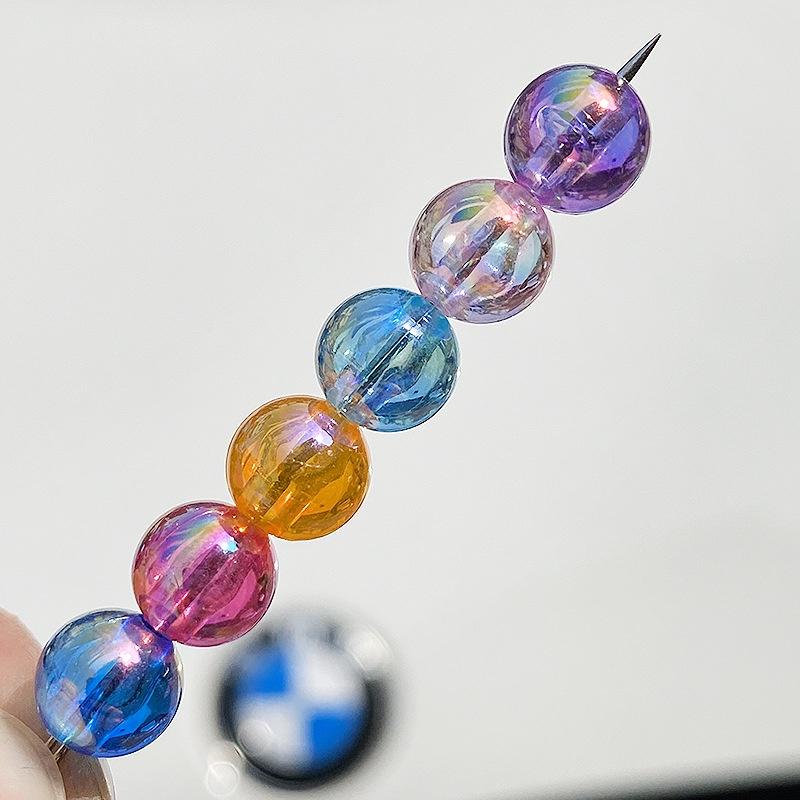 100 pièces accessoire de bijoux 6MM-10MM Bracelet département entretoise perles perles acryliques forme ronde mode fabrication de bijoux à bricoler soi-même