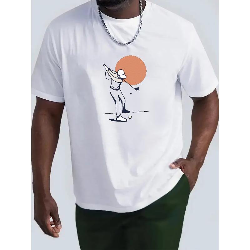 

European Size Minimalist Golfer Minimalist Golfer Swinging Wrinkle - Mens T-Shirt - Front Shoulder Fit S белый