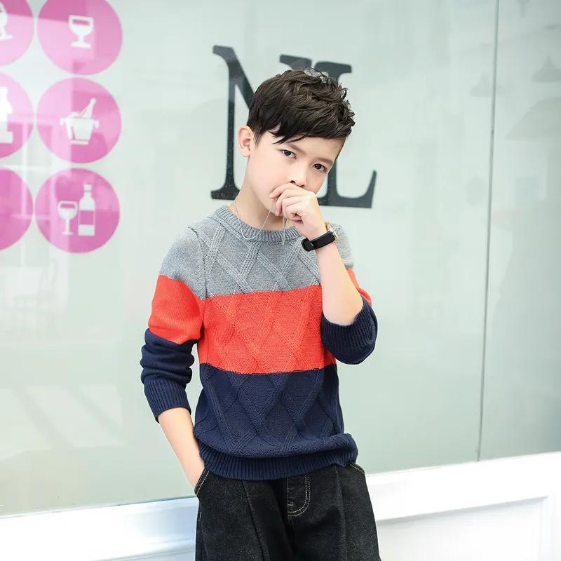 Jungenpullover Herbst Kinderstrickwaren Große Kinder Jungen Pullover