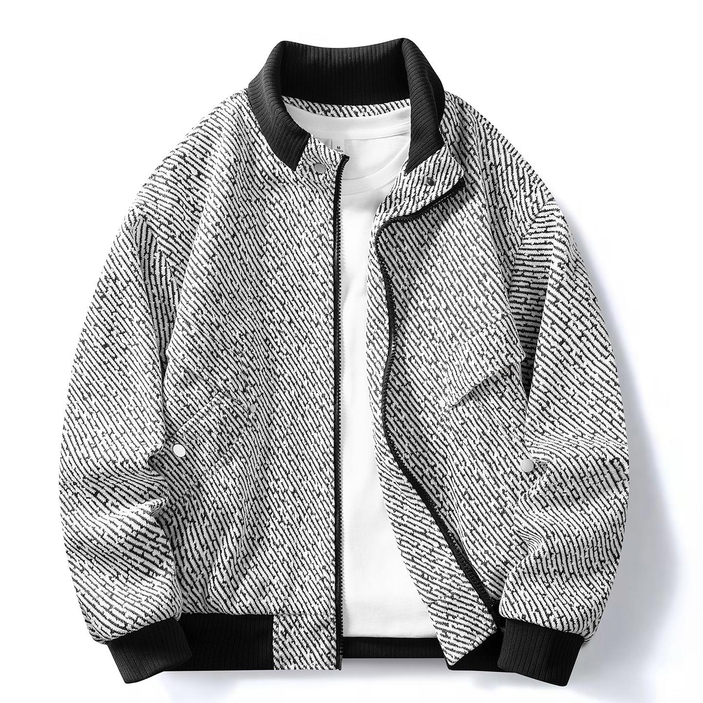 Толстая повседневная куртка Мужская деловая повседневная куртка с лацканами Куртка XXL белый