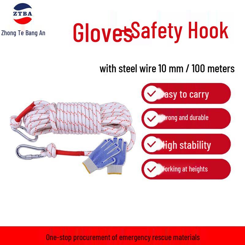 Outdoor Steel Wire Climbing Rope Kit 10mm x 100m