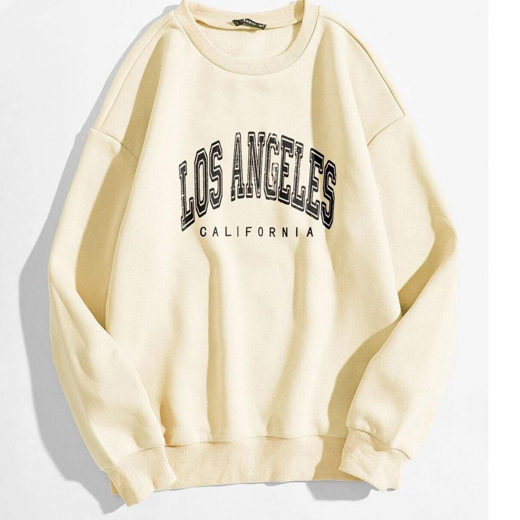 Women's Letter Printed Round Neck Pullover Street Long-sleeved Pullover Sweatershirt