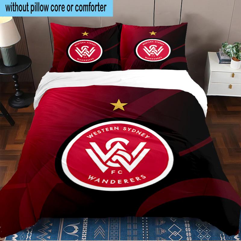 Western Sydney Wanderers Fc 3PCS Bedding set,Ideal for1pc Duvet Cover And 2pcs Pillowcases Perfect for Christmas gift,Ideal for Bedroom, Dormitory