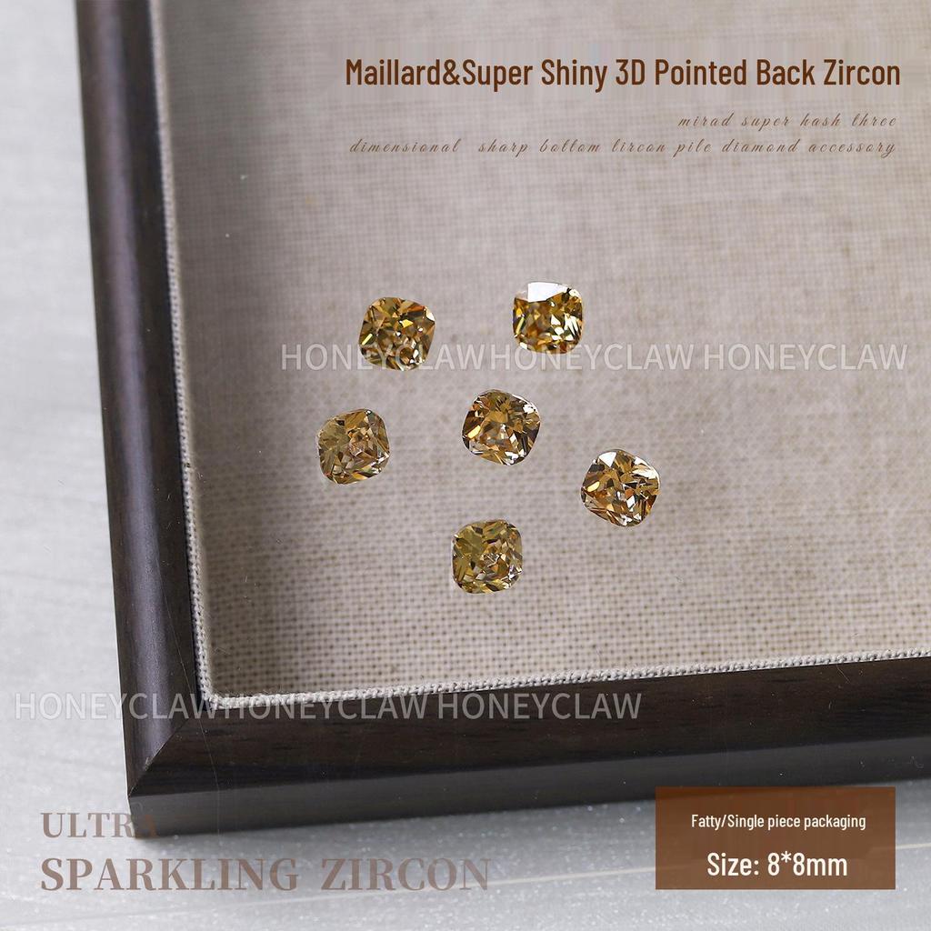 Champagne & Light Coffee Zircon Nail Art Gems: Large Pointed, Teardrop, Horse Eye, Pigeon Egg Shapes