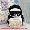 Color Large Capacity Blocked Backpack With Letter Embroidery Design For Daily