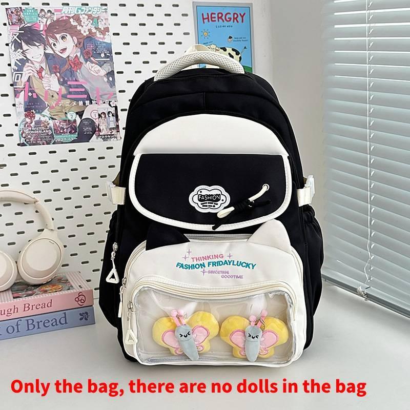 

Цветной рюкзак-блок большой вместимости с вышивкой букв, повседневный для чёрный