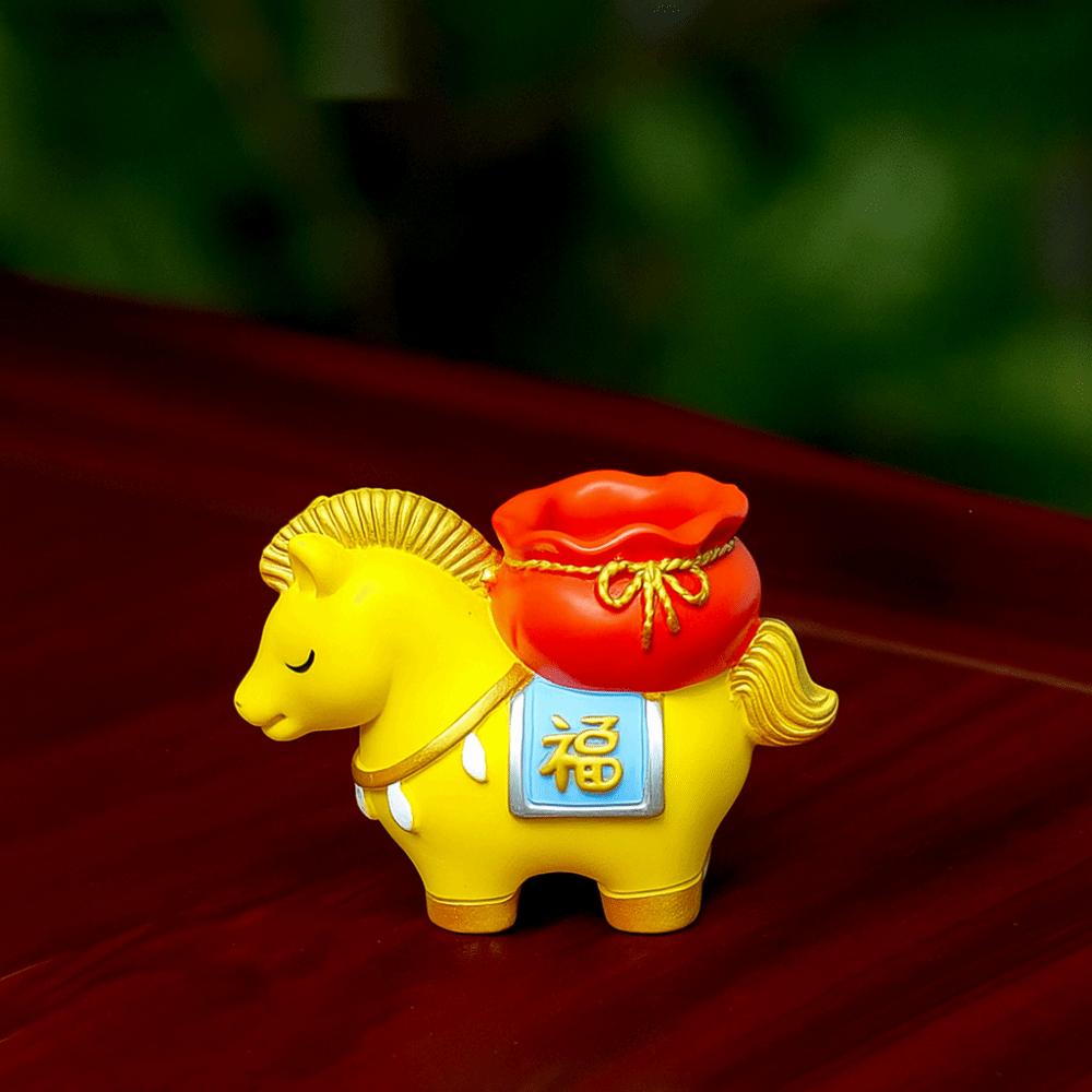 Creative Zodiac Pony Incense Burner Resin Pony Shape Incense Stick Holder Horse Year New Year Ornamental Cense Holder Gift