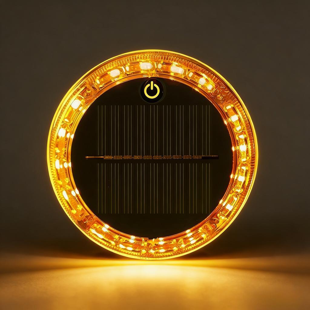 Kabellose Solarkennleuchte: Berührungsgesteuerte Bernsteinfarbene Blinklampe, Magnetische Auto-Dach-Stroboskoplicht, Wasserdichte Sicherheitsleuchte, LED