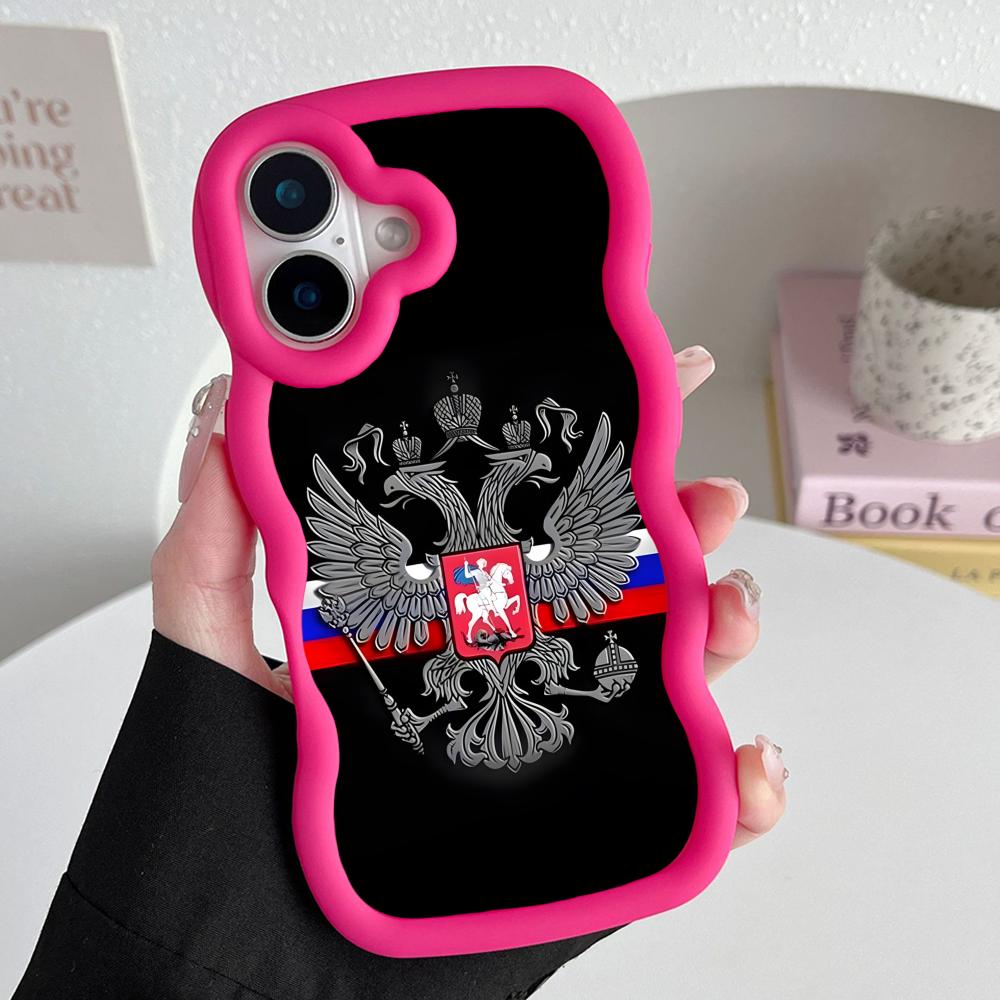 

Russia Flag Wavy Edge TPU Mobile Phone Case for iPhone 17 16 15 14 13 12 11 Air Pro Max Plus Colorful Cover iPhone 14 Pro