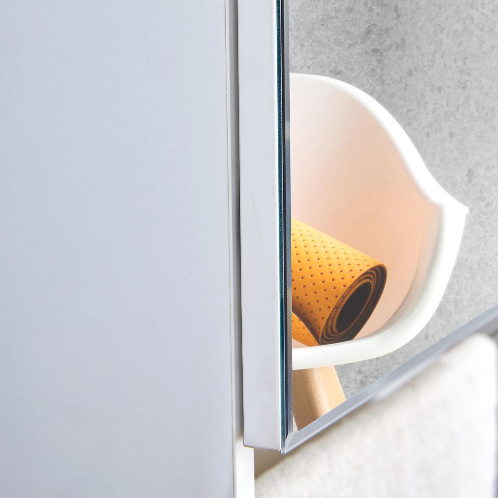 Modern Bathroom Mirror Cabinet White made of MDF – Wall-Mounted Bathroom Cabinet with Mirror & Storage Compartments