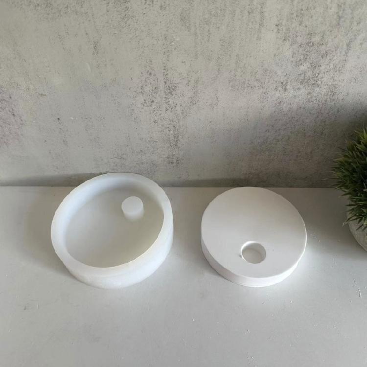 Silicone Mould Gypsum Candle Holder Mold Round Shape Candle Stand Jewelry Mould