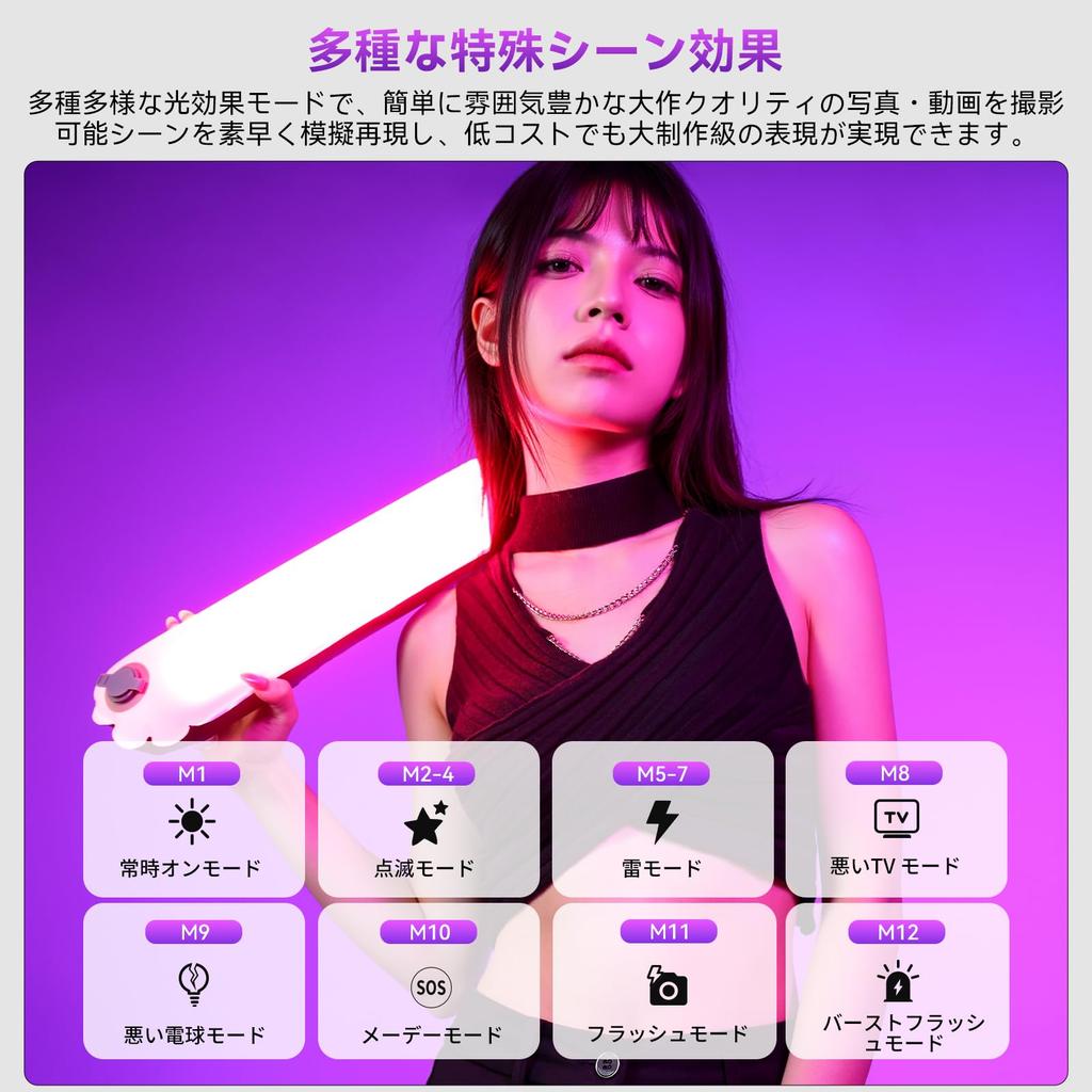 Ulanzi 20W LED Video Expanding LED RGB Video Stepless CRI 12 Scene 2500mAh Magnetic Tube Waterproof and Easy Storage Bag Suitable for Live UA20C